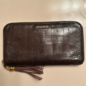 Miu Miu croc embossed wallet